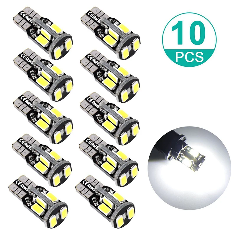 10 шт. t10 светодиодный w5w 194 лампы c5w 5730 10SMD 12v 6000K показать широкие фары автомобиля