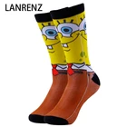 Забавные носки для мужчин и женщин с милым мультяшным принтом, модные носки с 3d принтом, компрессионные вязаные носки с масляной росписью 200, 2020