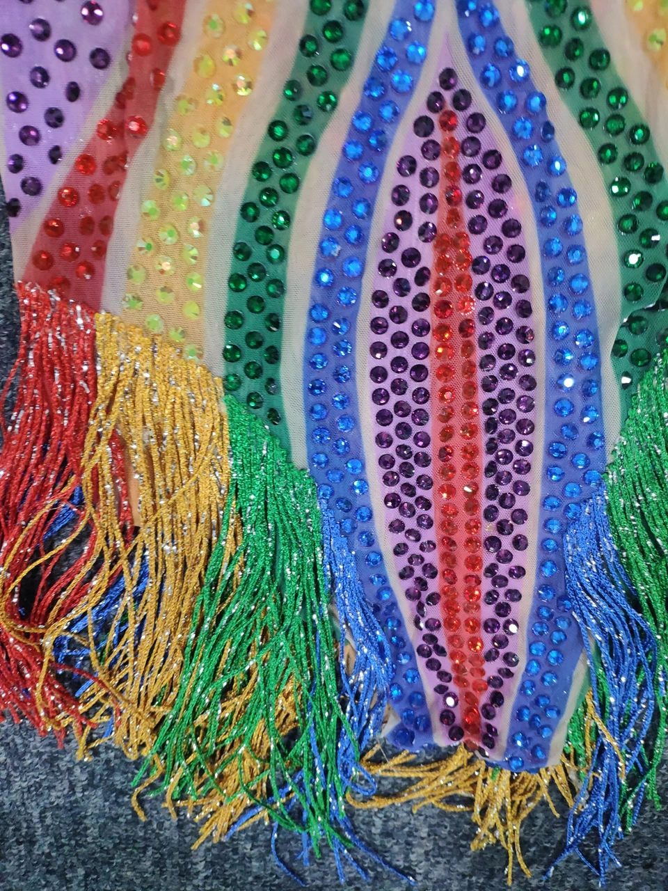 Женское прозрачное Сетчатое боди с разноцветными стразами танцевальная одежда