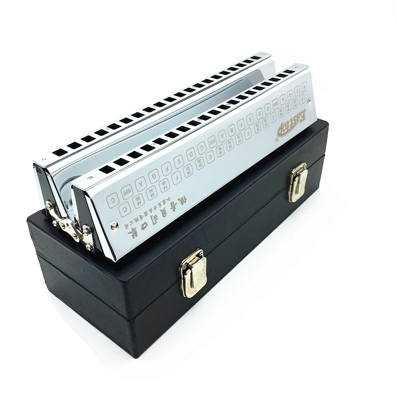 

Easttop Brand Double Row Bass Orchestra-Harmonica Silver Professional Music Instruments Armonica Mouth Ogan Bass gaitas de boca