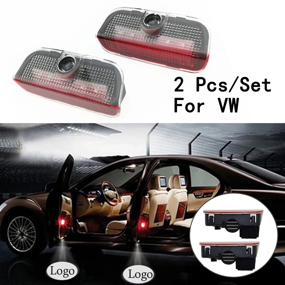 2 шт./компл. шаг дверь любезно лазерной линзы включают в себя LED 12V с логотипом