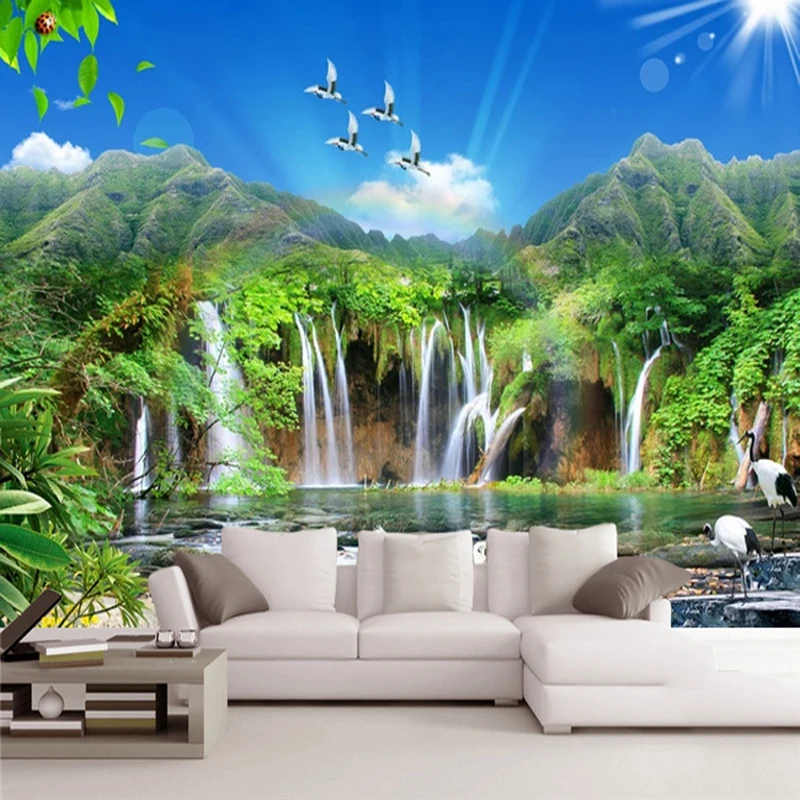 

Custom Mural Wallpaper 3D Landscape Scenery Fresco Living Room TV Sofa Bedroom Home Decor Self-Adhesive Waterproof Canvas Murals