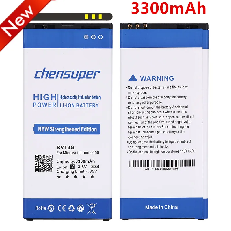 Аккумулятор chensuper 3300 мА · ч для Nokia Lumia 650 аккумулятор BVT3G с номером отслеживания