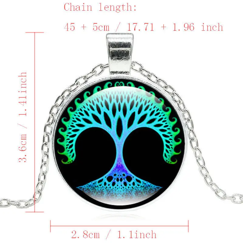 12 стилей Древо жизни кулон ожерелье стекло ручной работы кабошон картина DIY