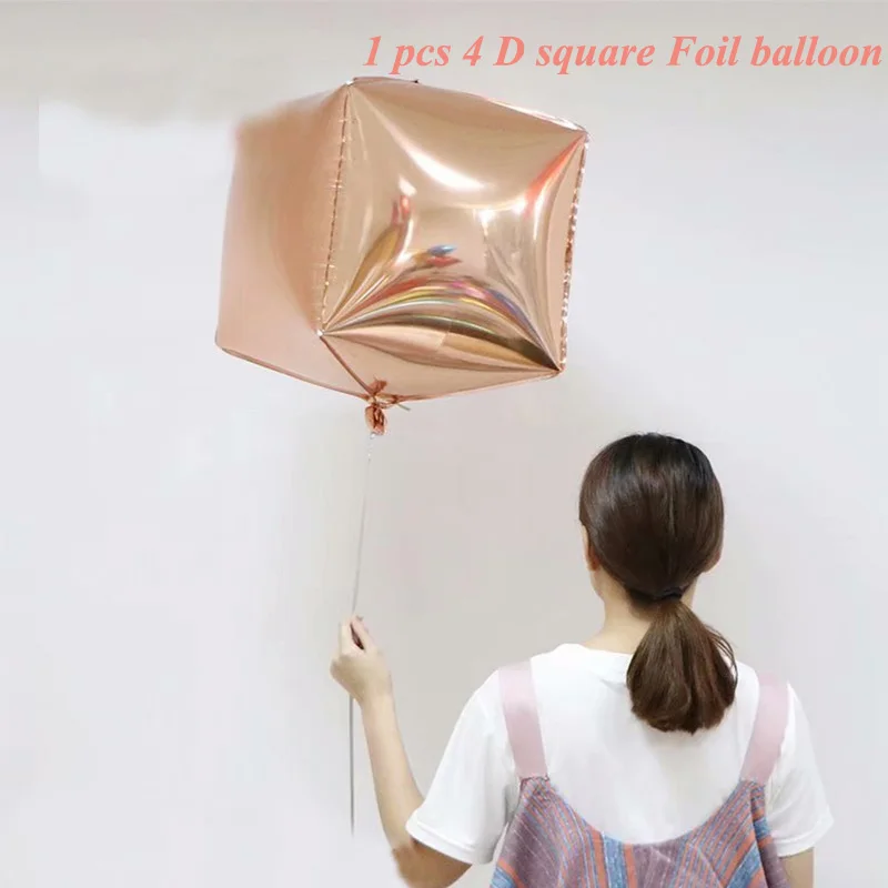 Square balloon Розовое золото Тема воздушный шар алмаз квадратный шампанское фольга воздушные шары для свадьбы вечеринки декор латексные шары для дня рождения украшения - Цвет: Square balloon