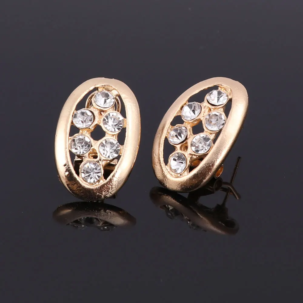 Модные Ювелирные наборы Кристалл ожерелье серьги браслет кольцо Набор для