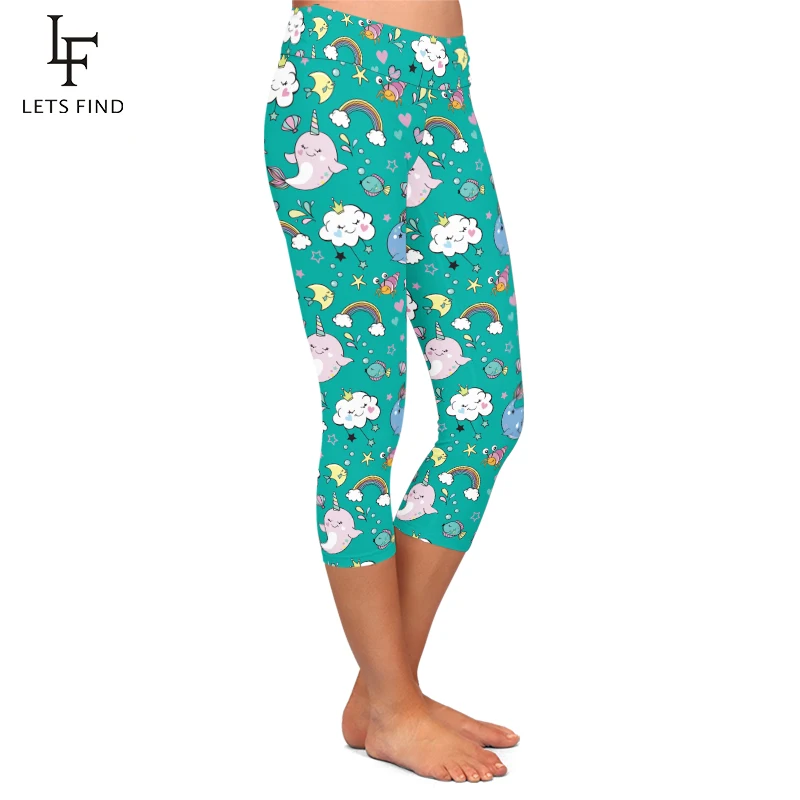 Новые летние модные бесшовные 3D Единорог печати для женщин с высокой талией