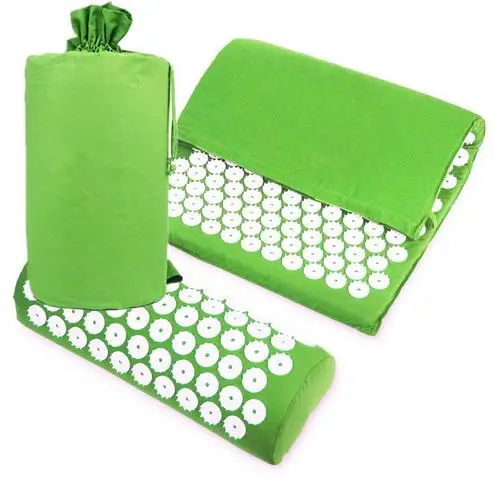 

Massager (appro.67*42cm)Acupuncture Cushion Yoga Mats with Pillow Bag Shakti Fitness Mat Relieve Back Body Pain Spike Pads