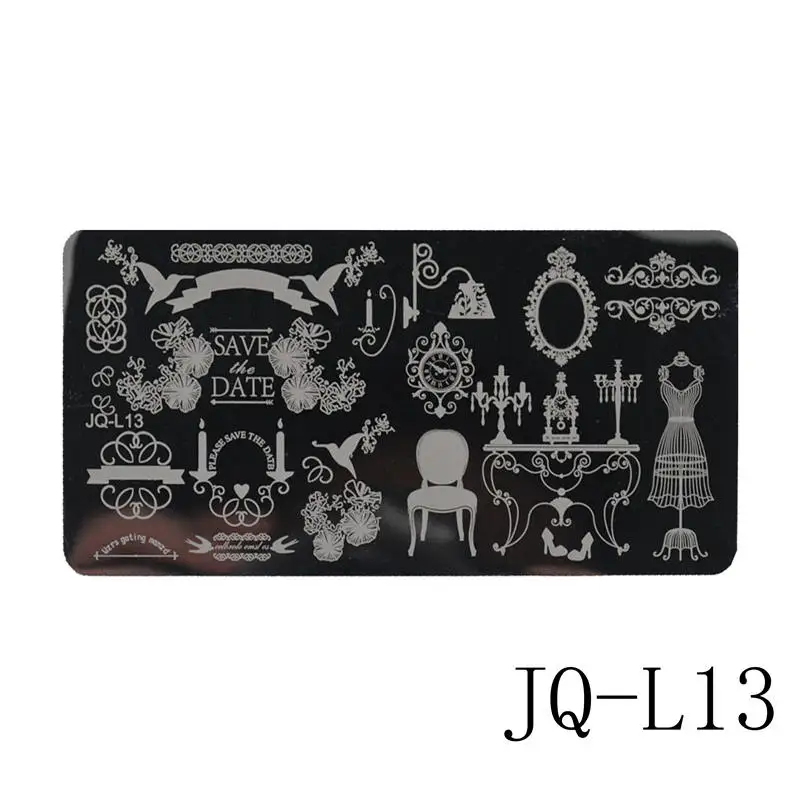 JQ-L13 12x6 см из нержавеющей стали Кружева животных/кокосовое дерево изображения дизайн ногтей DIY принтер изображения маникюрные трафареты шаблоны тиснения ногтей - Цвет: JQ-L13