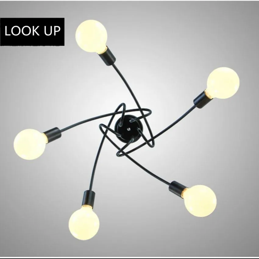 Винтаж Ретро светильник ing люстры лампы гладить искажен трубы потолочный