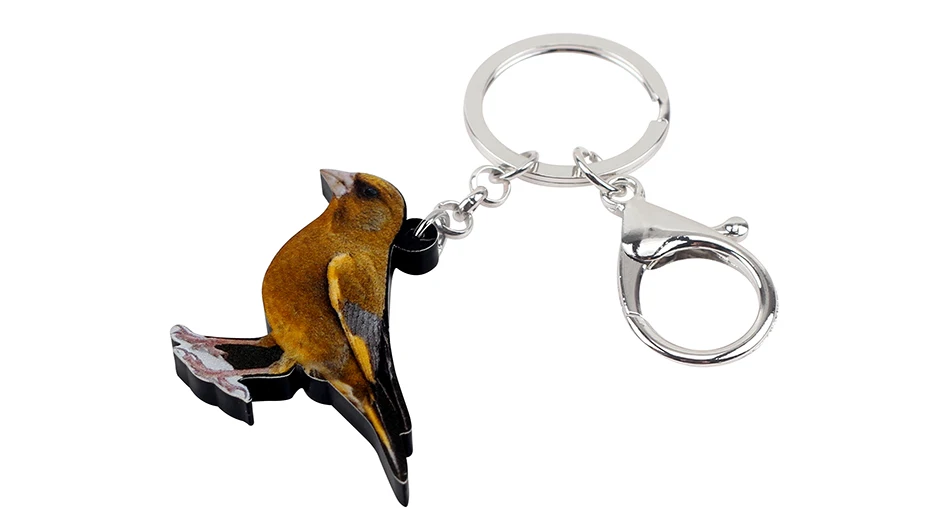 Bonsny акриловые Greenfinch птица Брелки Брелоки Новинка животных Ювелирные изделия новинки для Для женщин девочек мешок автомобиля Кулон подарки