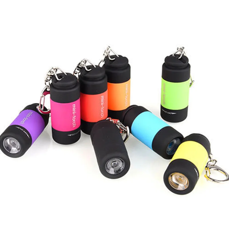 Мини светодиодный фонарик для ключей портативный USB Перезаряжаемый высоколегкий
