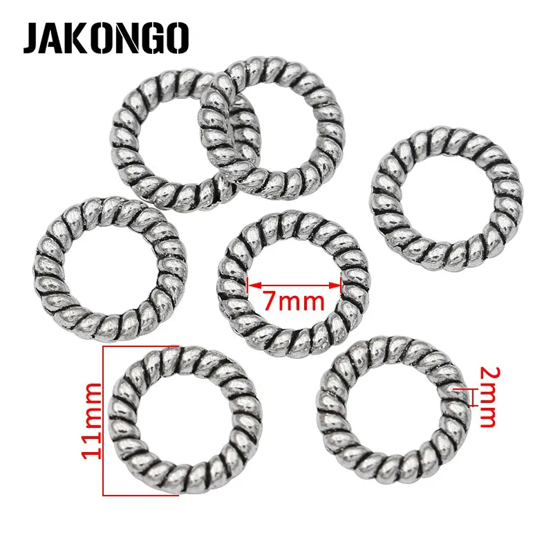 JAKONGO 40 шт. антикварные посеребренные круглые бусины разделители для изготовления