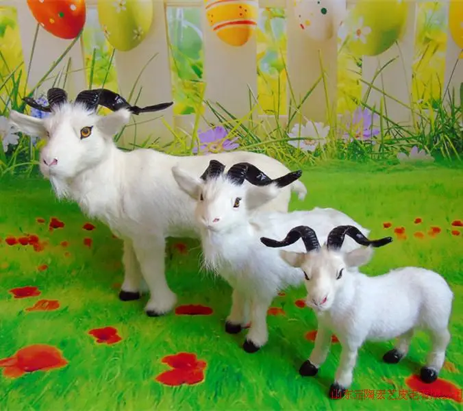 

simulation cute white goat model polyethylene&furs goat model home decoration props ,model gift d523