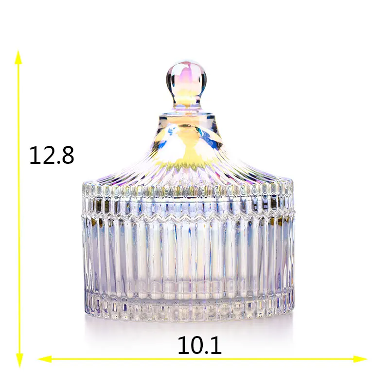 Европейская полоса сахарница Хрустальная конфетная банка стеклянная коробка