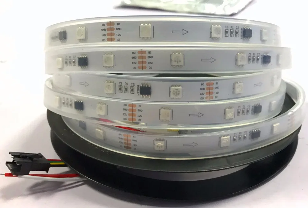 5m/rool WS2818 30 светодиодный s/m(10 пикс./м) DC12V RGB полноцветная светодиодная Пиксельная