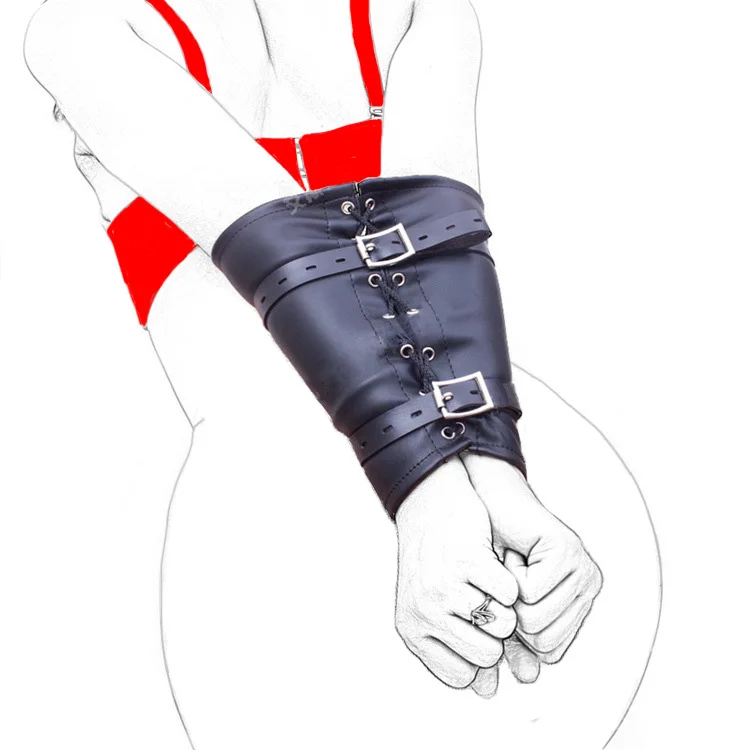 Наручные Наручники кожа обратно бондаж наручники бандаж для рук БДСМ подмышек