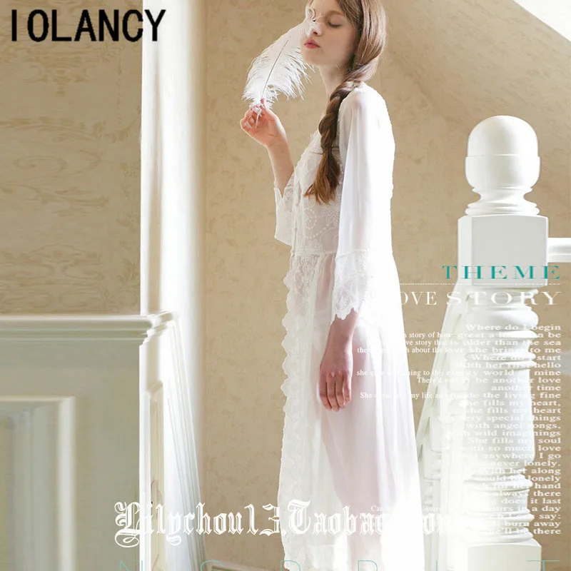 Платье для беременных с изящным кружевом пижамное платье женщин YFQ138|nightgown