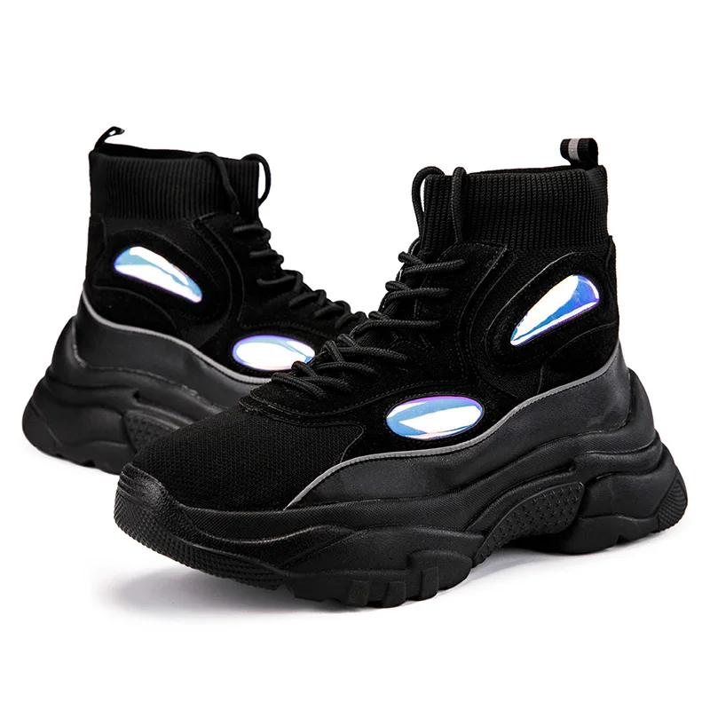 Кроссовки на плоской платформе женская модная обувь толстой подошве визуально