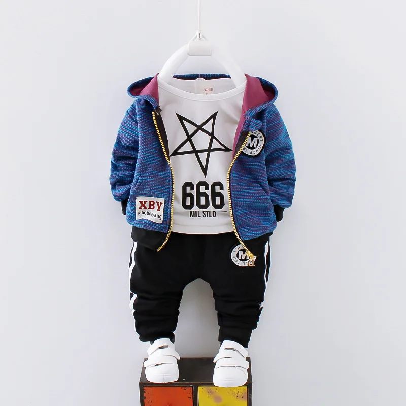 children clothing sets 2018 new baby boy&amp girls spring fashion high-quality cartoon jacket coat+t-shirt+pants 3 pcs sport suit | Детская