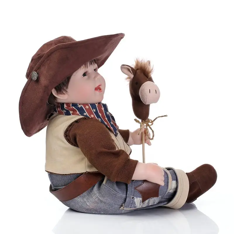 

New United States style cowboy dolls silicone reborn doll popular hot selling christmas gifts ornaments creative manual