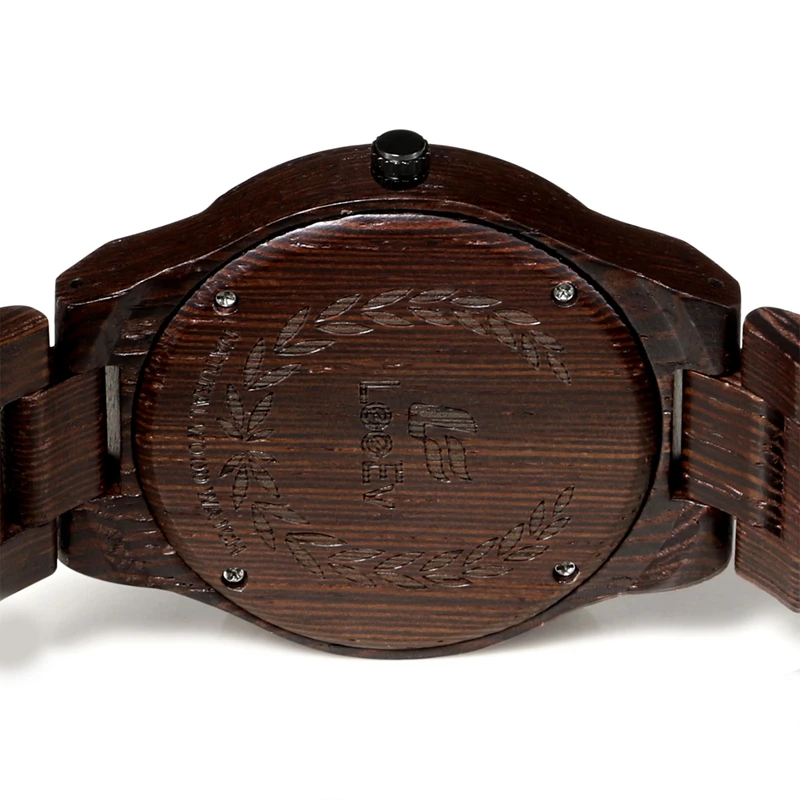 Leeev модные Для мужчин смотреть все дерева венге японские кварцевые часы