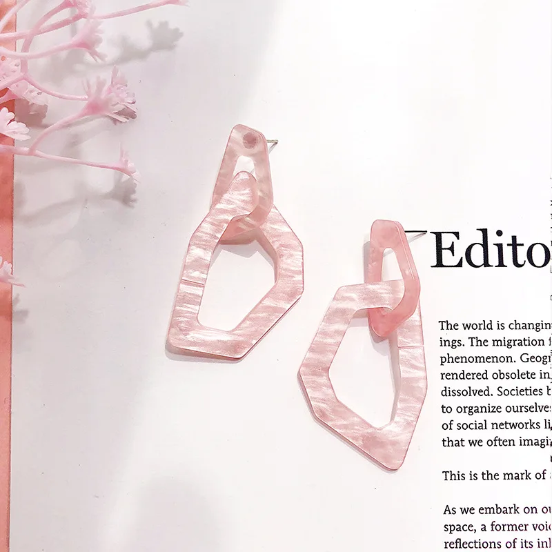 Новые милые лепестки ацетатные серьги акриловые из полимеров девушки Ретро