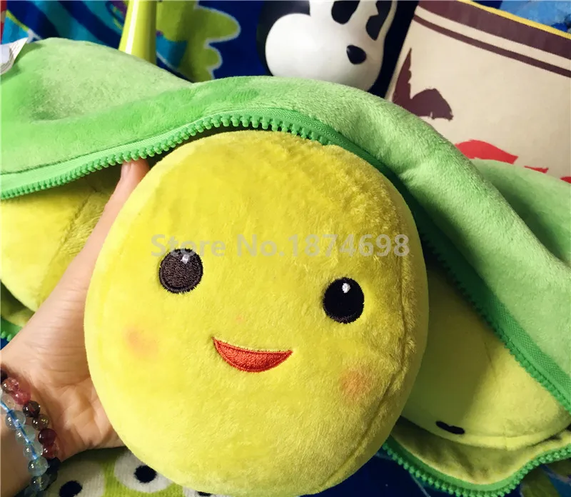 Новинка плюшевая игрушка с 3 горохом в капюшоне большой размер 48 см милая Подушка