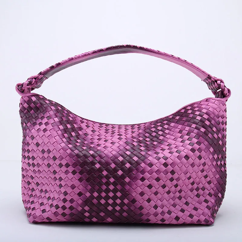 Женская тканая кожаная сумочка с изображением Мун крест накрест Вязание Хобо