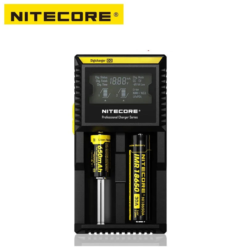 Зарядное устройство Nitecore D2 с ЖК-дисплеем универсальное умное зарядное для