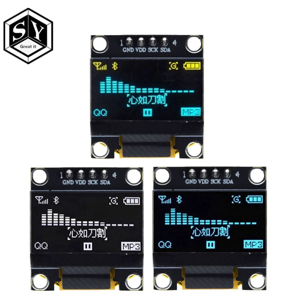 0,96 дюймов IIC Серийный белый OLED дисплей модуль 128X64 IEC SSD1306 12864 плата с ЖК-экраном GND VCC SCL SDA 0,9" для Arduino черный