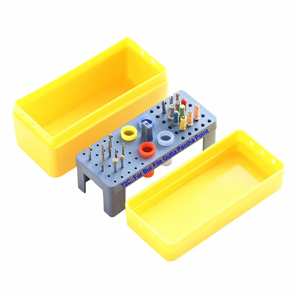 Dental Equipment 72 Holes Holder Block Diamond Burs Box Endodontic Files Reamer Gutta Percha Point Autoclavable Kit | Красота и