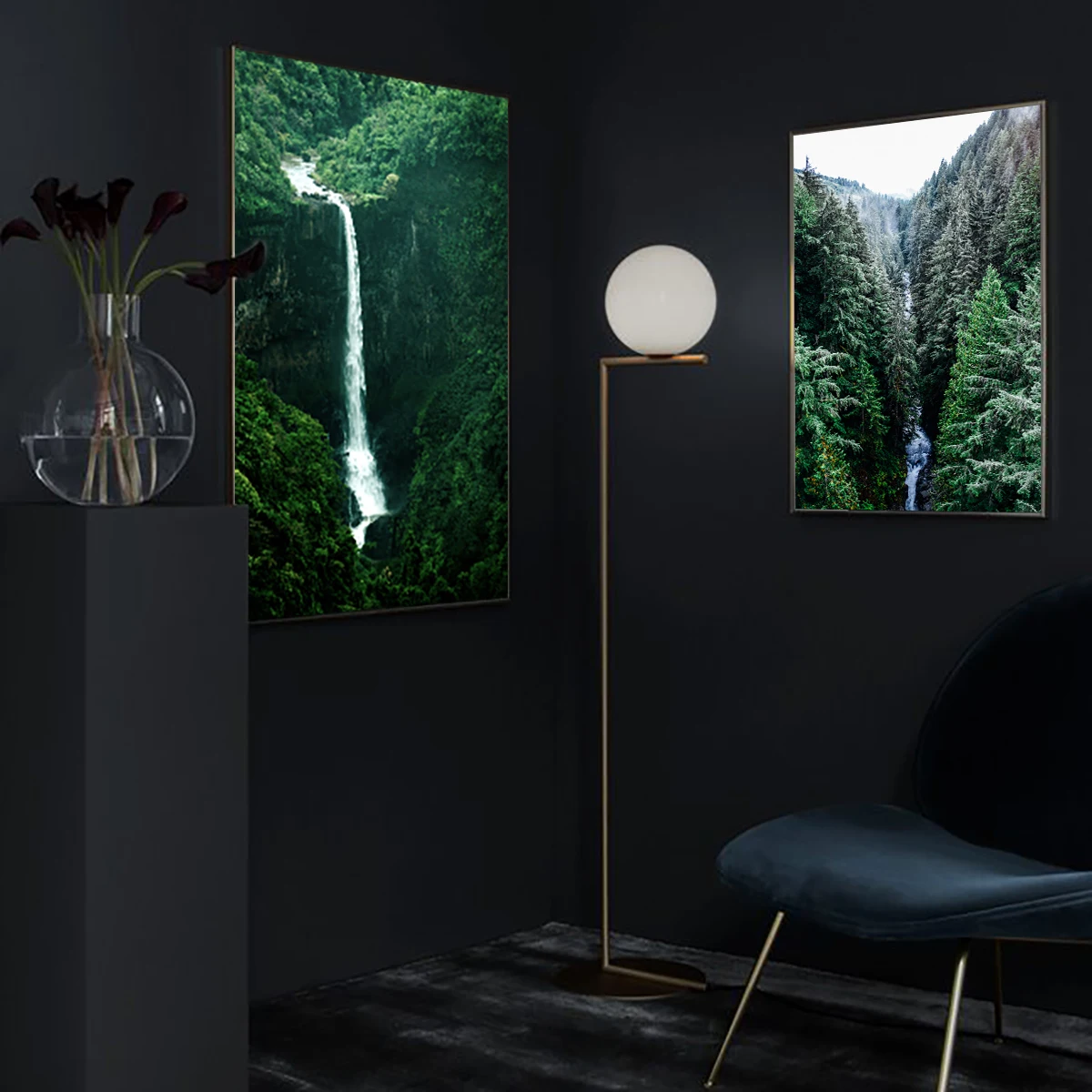 Waterfall Spectacular Green Forest Canvas Painting Art Print Poster Picture Wall Bedroom Living Room Home Decor | Дом и сад