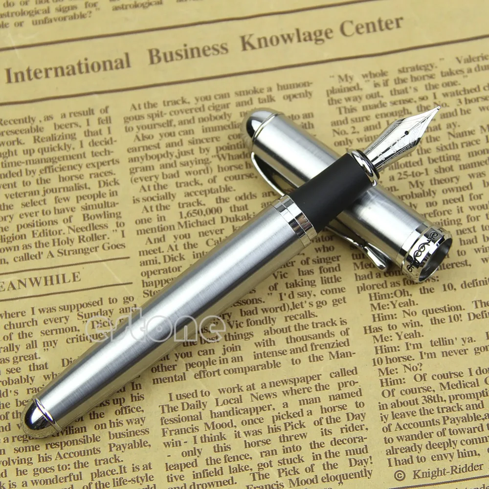 New Hot Jinhao X750 Silver Medium 18KGP Nib Fountain Pen Stainless Steel24#20 | Канцтовары для офиса и дома