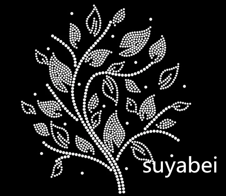 

2pc/lot Tree hot fix rhinestones patches iron on transfer 3d accessories appliques