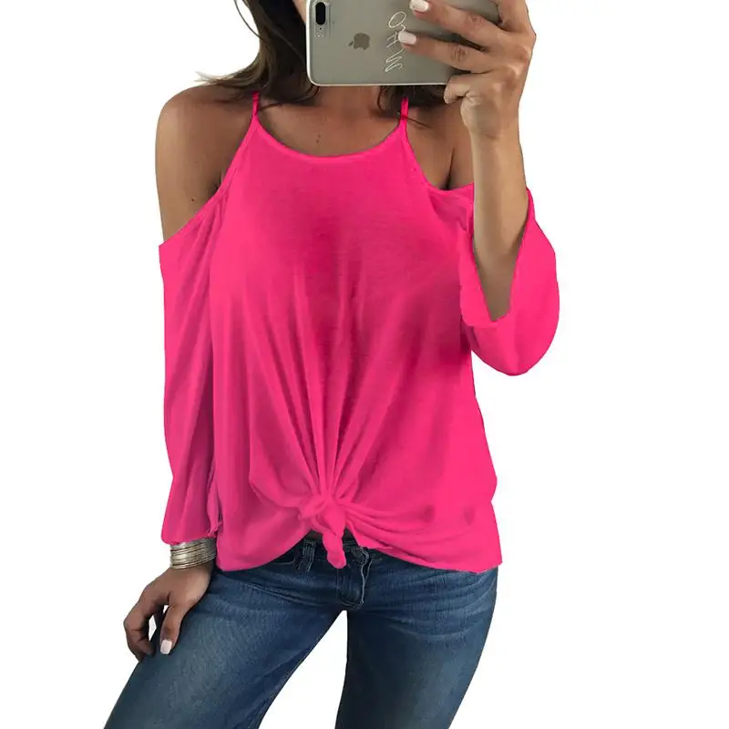 

Cold Shoulder Blouse Women Tops Summer Backless Shirt Sexy Blouses Chemise Femme Blusas Clubewear WS1686C