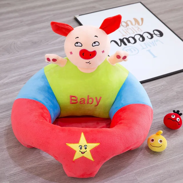 Pig Плюшевый тканевый детский диван для сидений, детский мешок для бобов, игрушки с полипропиленовым хлопковым наполнением, материал с чехлом - Цвет: Pig