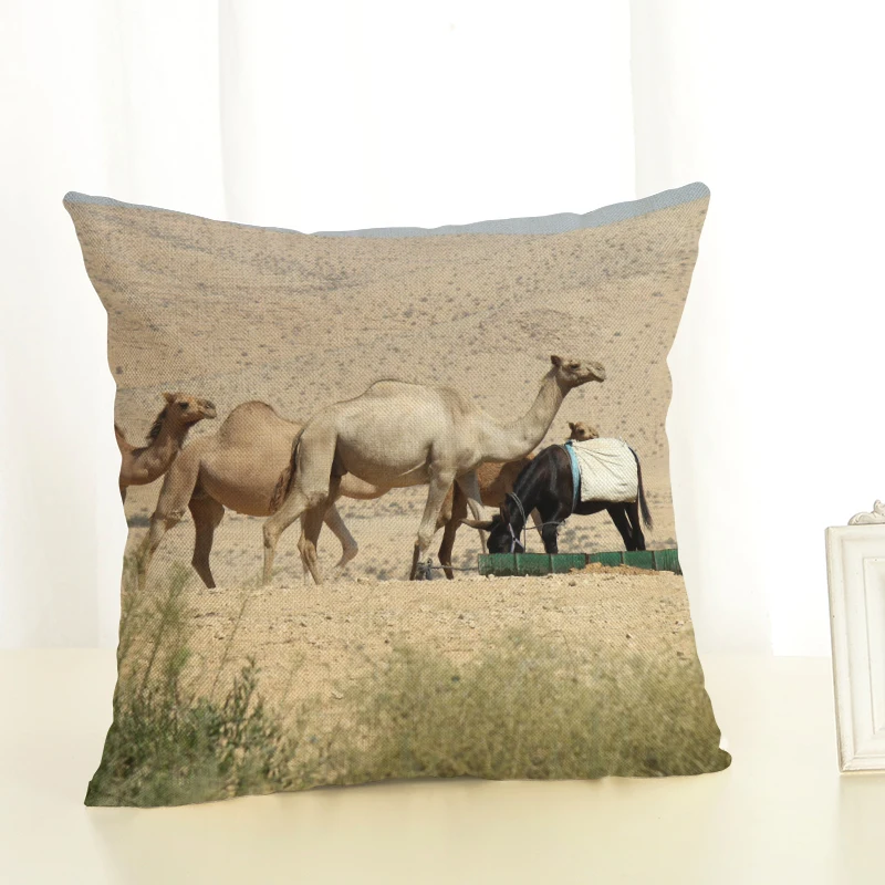 Camel Print Cushion Cover Home Decor Decorative Case Throw Pillow Linen for Sofa Pillows | Дом и сад