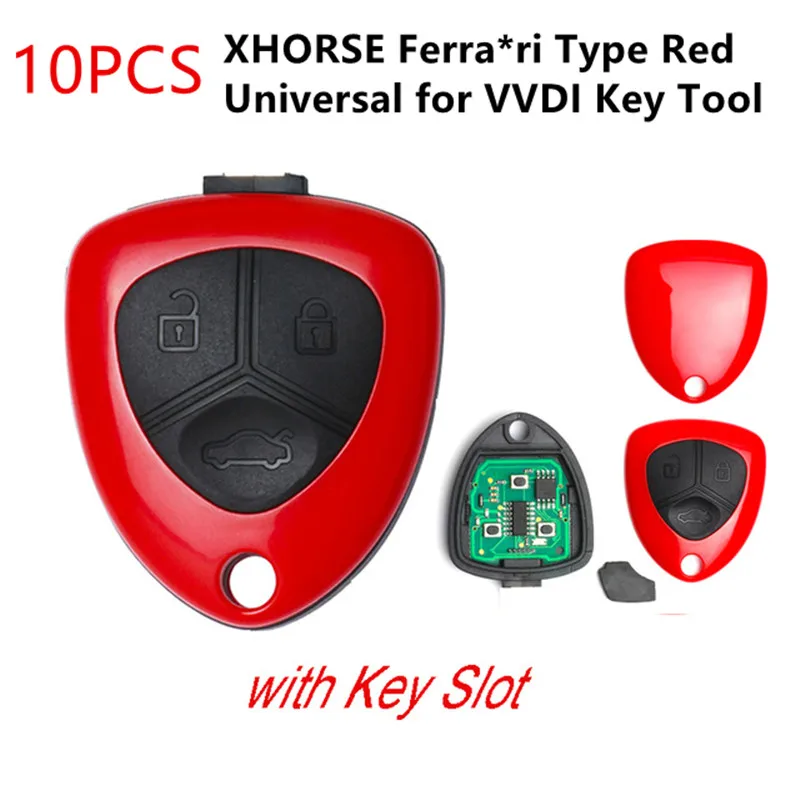 10 шт. XHORSE для Ferra * ri Тип красный (английская версия) с слотом ключей универсальный