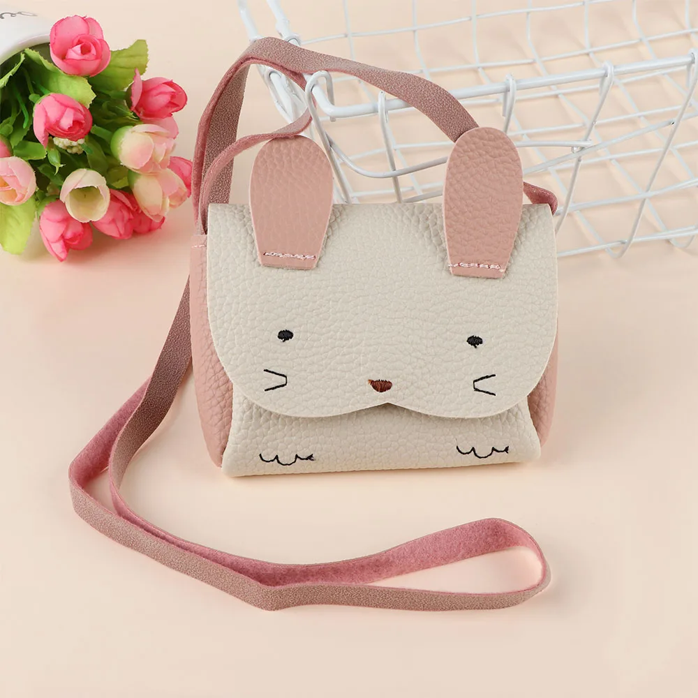 1Pcs Cartoon Rabbit Mini Messenger Bag Girls PU Shoulder Bags Birthday Gifts for Girlfriends Size: 10*14*3cm | Багаж и сумки