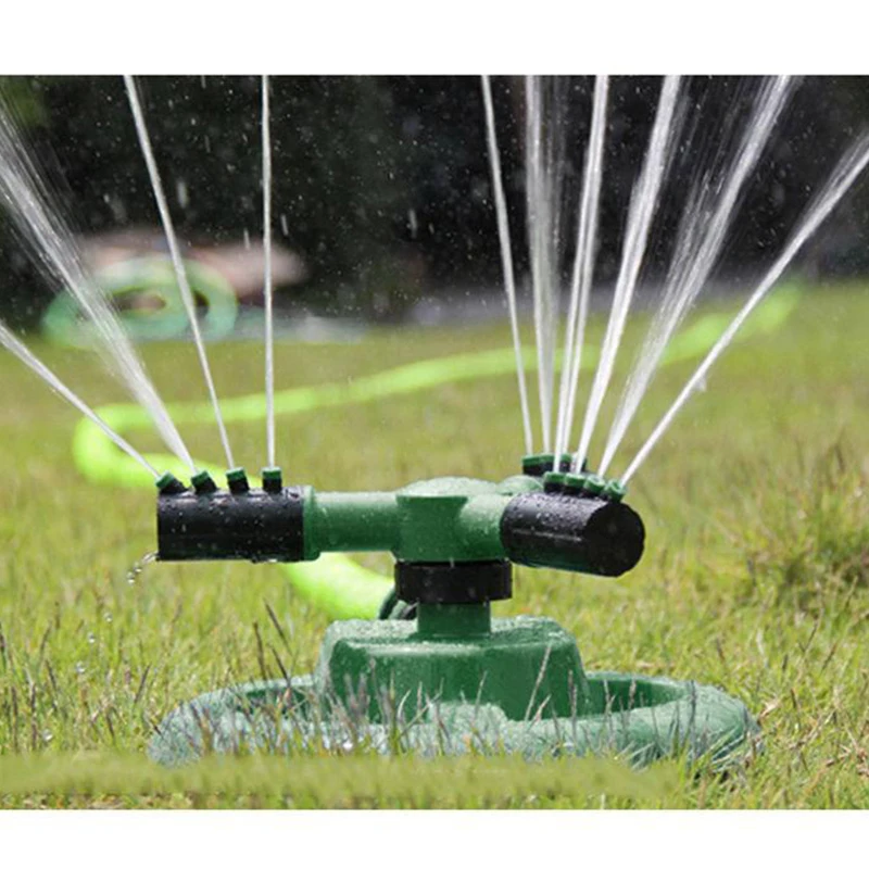 360 Degree Automatic Rotary Nozzle Sprinkler Garden Watering Plastic Three fork Irrigation | Инструменты