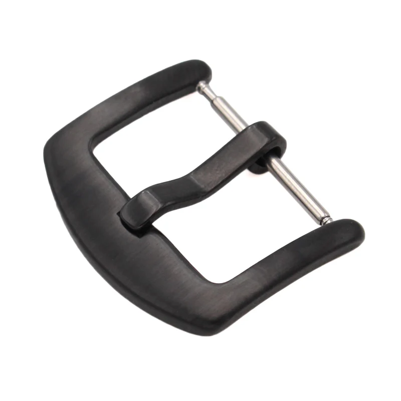 Black brushed HENGRC ремешок для часов из нержавеющей стали Пряжка 18 20 22 24 мм мужские серебристые черные металлические часы ремешок Застежка аксессуары - Цвет ремешка: Black brushed