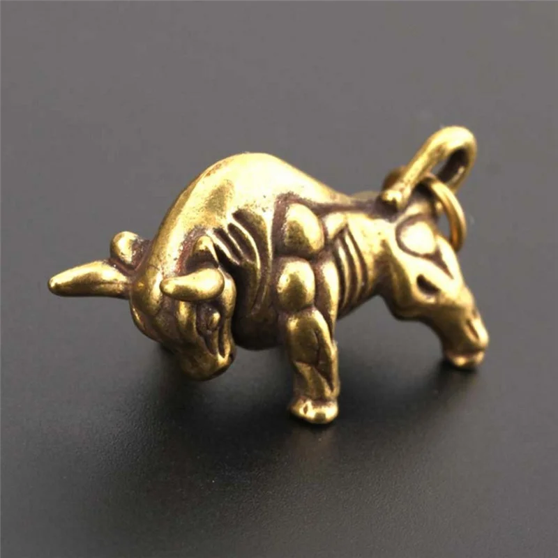Camping Solid Brass Bull Animal shape EDC Tool Keychain Pendant Equipment Key Ring Outdoor tools | Спорт и развлечения