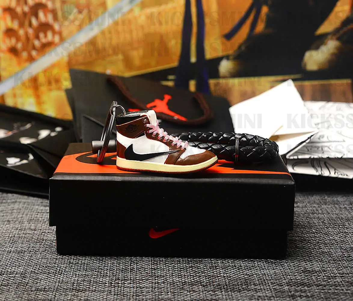 DIY Jordan Ретро OG Air Jordan 1 розовый кружевной 3D кроссовок Модель брелок сумка коробка кулон пара Кукла аксессуар
