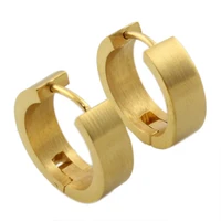 smart new classic style part gold round earring simple fashion titanium jewelry drop earrings for men women eardrop gift