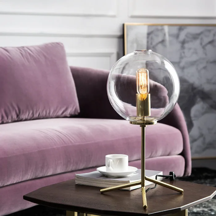 

Современные минималистичные настольные лампы в скандинавском стиле для гостиной, Настольный светильник с белым стеклянным шариком, железн...