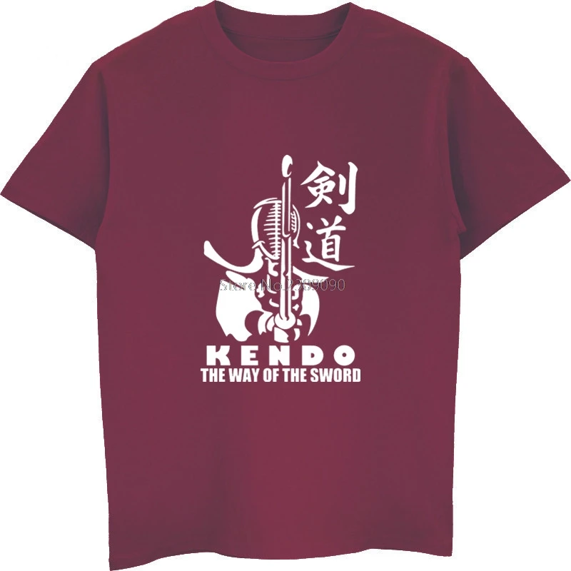 Модная Мужская хлопковая футболка Kendo с одним ударом, летняя мужская футболка с коротким рукавом в стиле хип-хоп, футболки, топы, Harajuku, уличная одежда - Цвет: wine