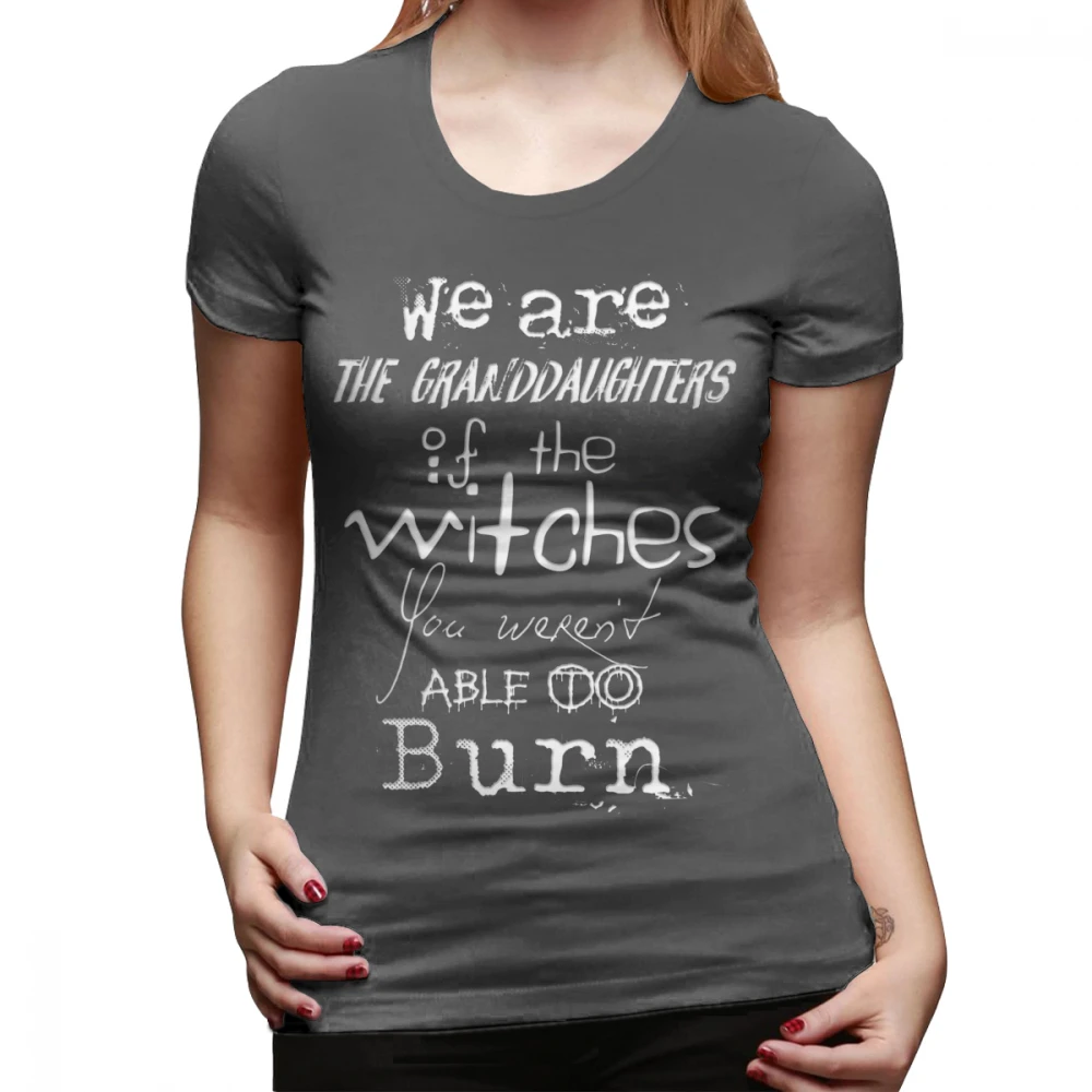 Witch T-Shirt We Are The Granddaughters Of Witches T Shirt Short-Sleeve Large Women tshirt Street Wear Ladies Tee | Женская одежда