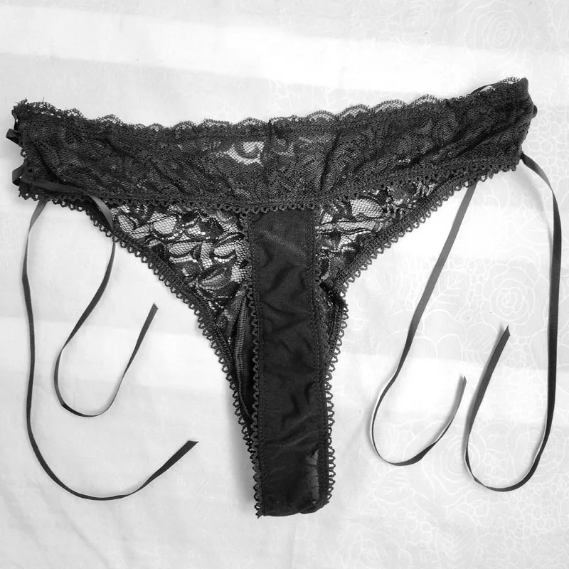 

Lace Men Thong G String Panties With Bulge Pouch Lace Up Each Side Sexy Gay Men Lingerie Underwear Breathable Convex Underpants
