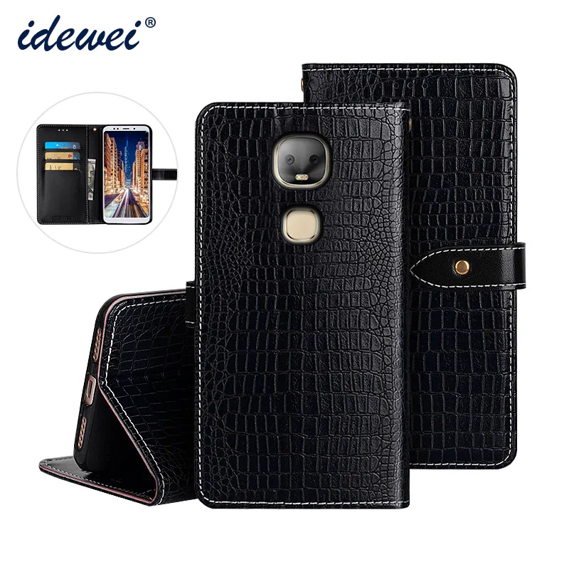 

IDEWEI For LeEco Le Pro 3 AI X650 Case Luxury Crocodile Grain Leather Case For LeEco Le Pro 3 Dual Camera AI Edition Cover Capa